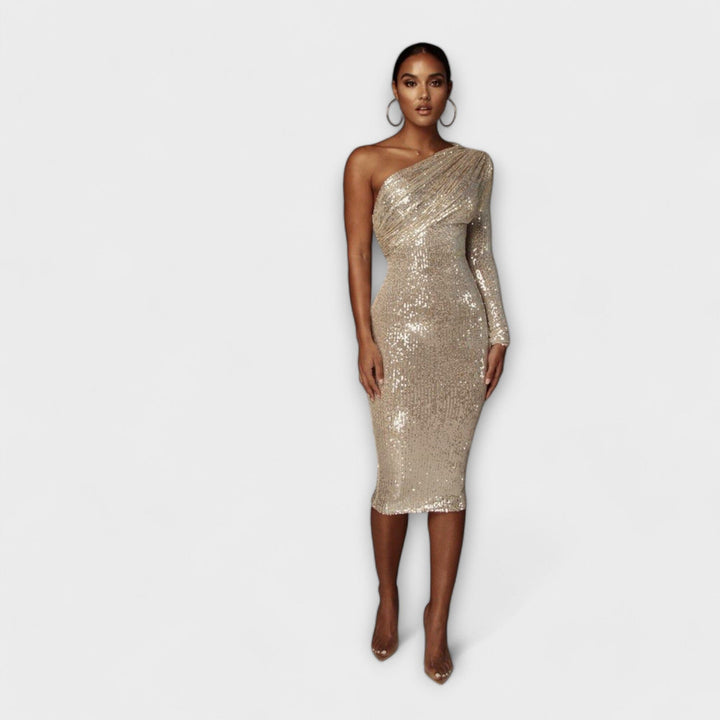 Margely – Vestido de noche con escote cruzado que resalta tu belleza natural