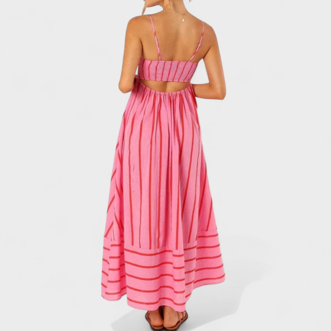 Isabel – Vestido Largo a Rayas que aporta frescura y elegancia