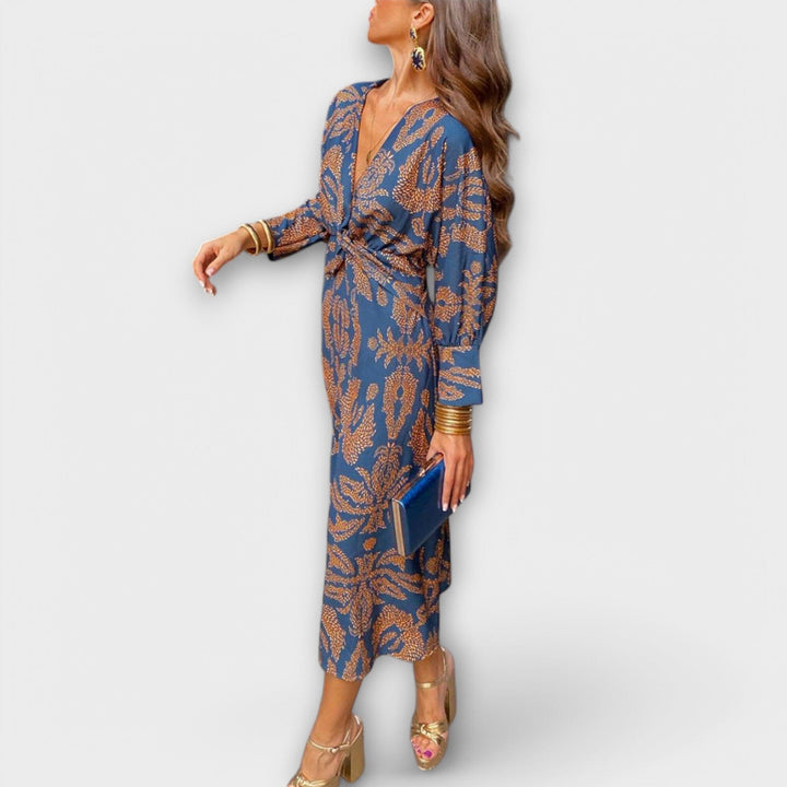 Oriana – Elegante vestido de manga larga que realza tu estilo