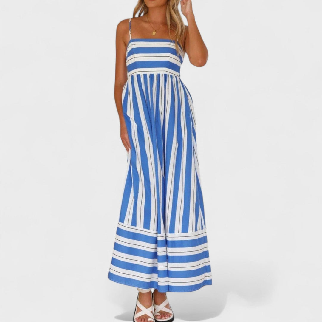 Isabel – Vestido Largo a Rayas que aporta frescura y elegancia