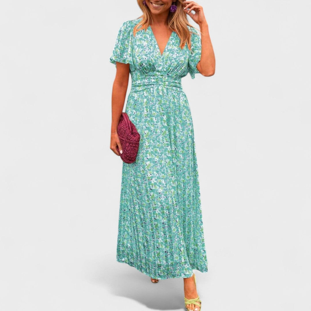 Sandra – Maxi vestido elegante con escote en V que ilumina tu estilo