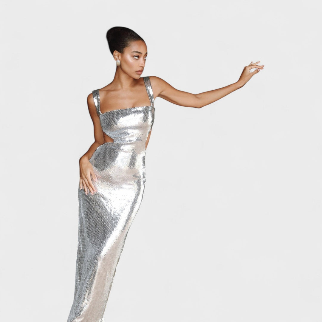 Gala – Vestido Gala Plata Sparkle que resalta tu brillo nocturno