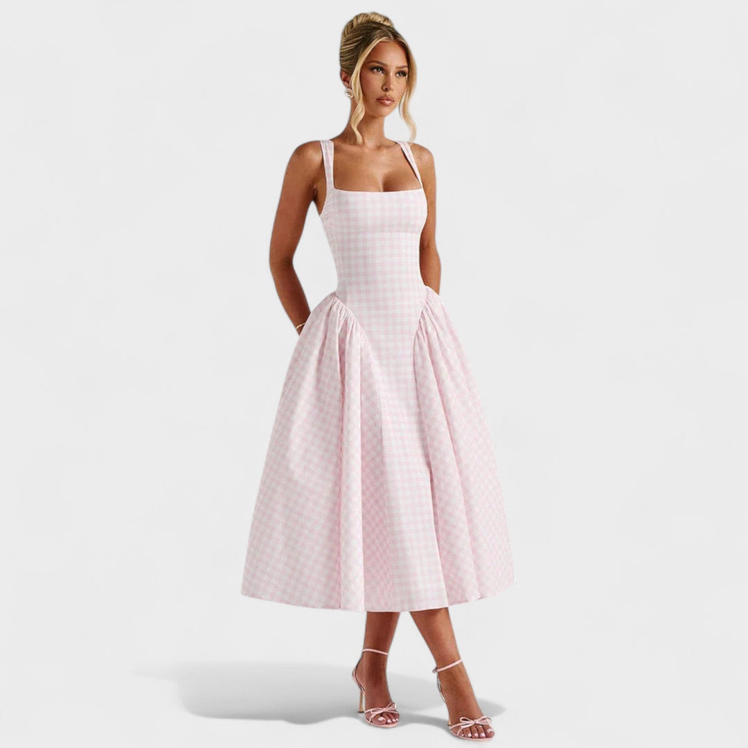 Sherrie – El Vestido Midi con Encanto Vintage que Realza Tu Feminidad