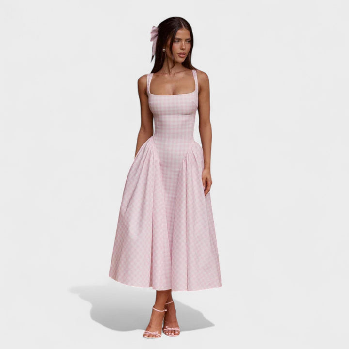 Sherrie – El Vestido Midi con Encanto Vintage que Realza Tu Feminidad