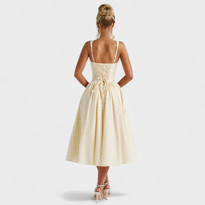 Sherrie – El Vestido Midi con Encanto Vintage que Realza Tu Feminidad