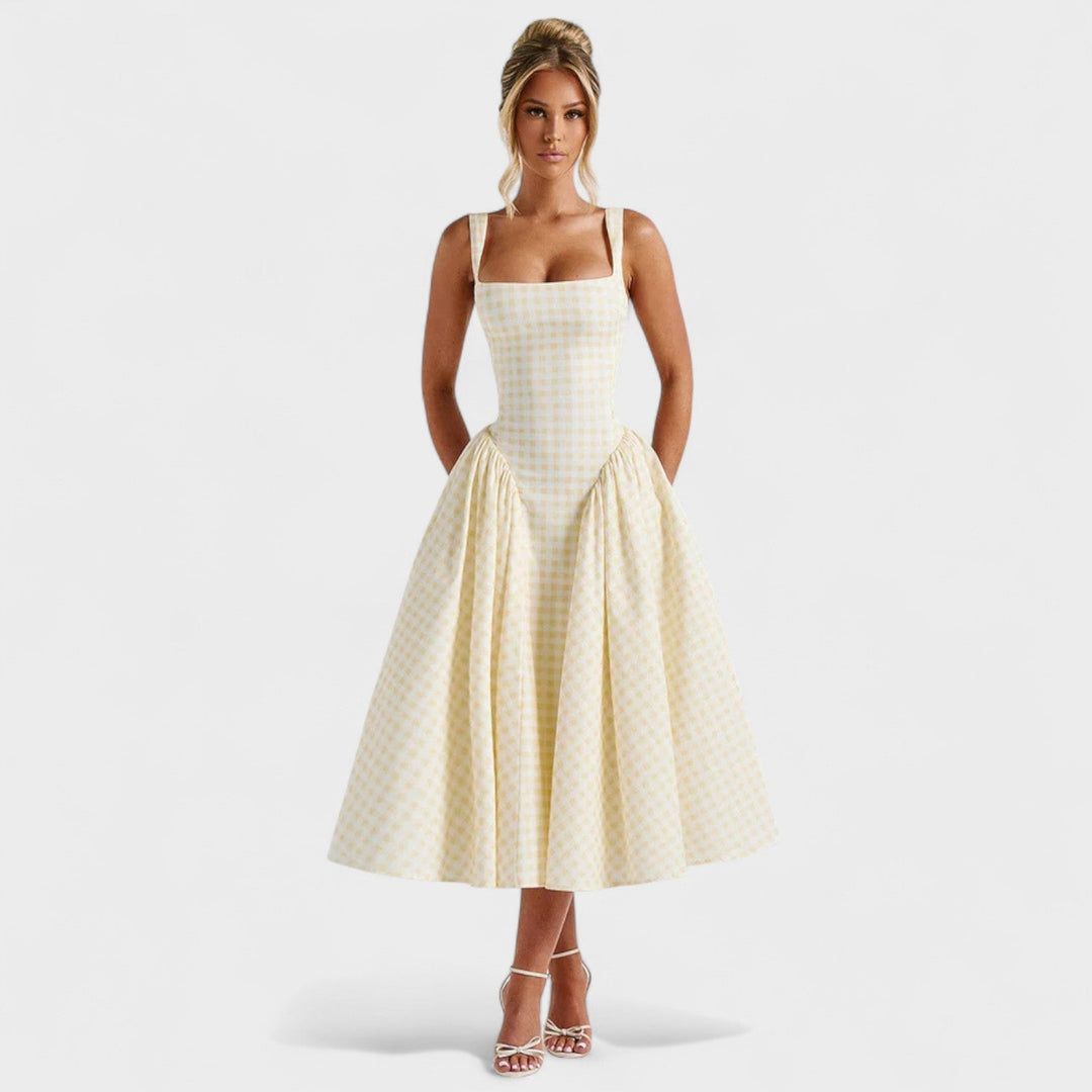 Sherrie – El Vestido Midi con Encanto Vintage que Realza Tu Feminidad