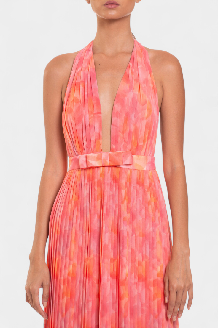 Prisca – Vestido Maxi Plisado que Realza Tu Elegancia Atemporal