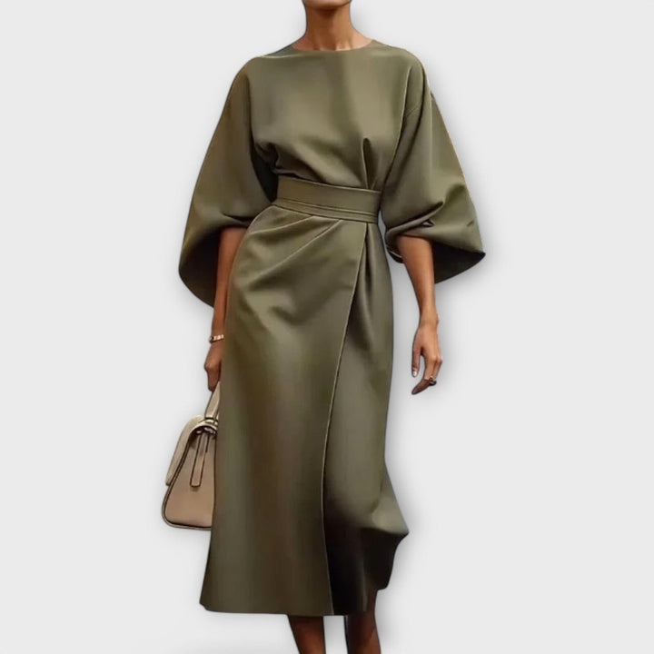 Sonia – Elegante Vestido Con Mangas Que Realza Tu Silueta