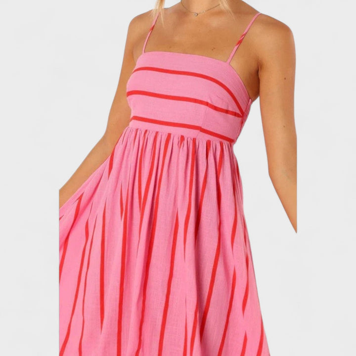 Isabel – Vestido Largo a Rayas que aporta frescura y elegancia