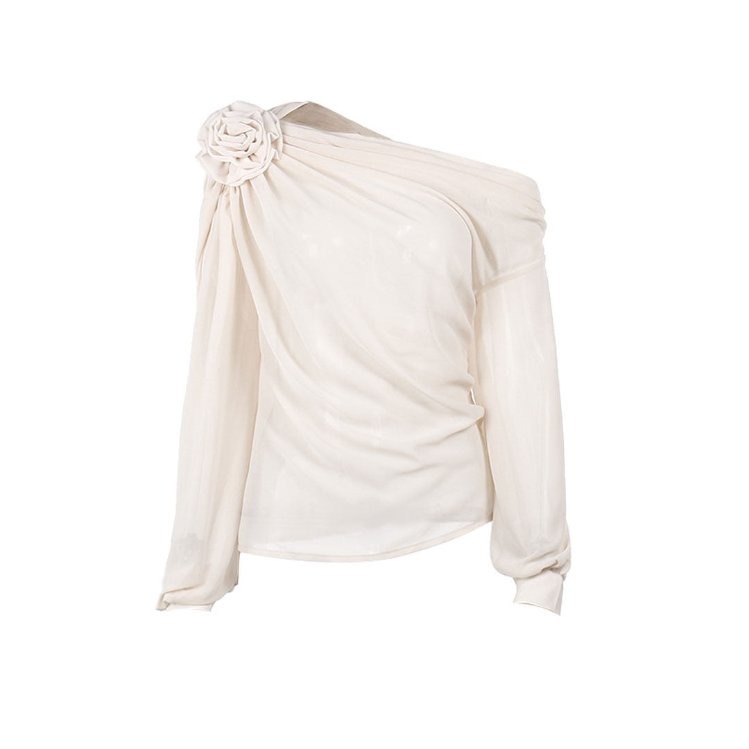 Margaret - Blusa de gasa con un hombro