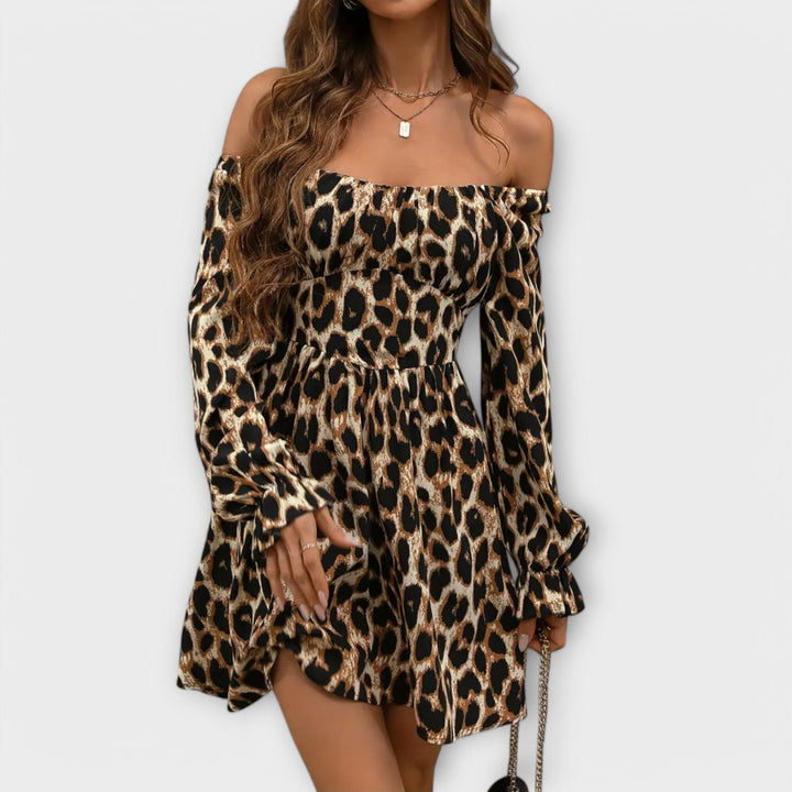 Sofía – Vestido Encantador con Estampado de Leopardo que Realza Tu Belleza