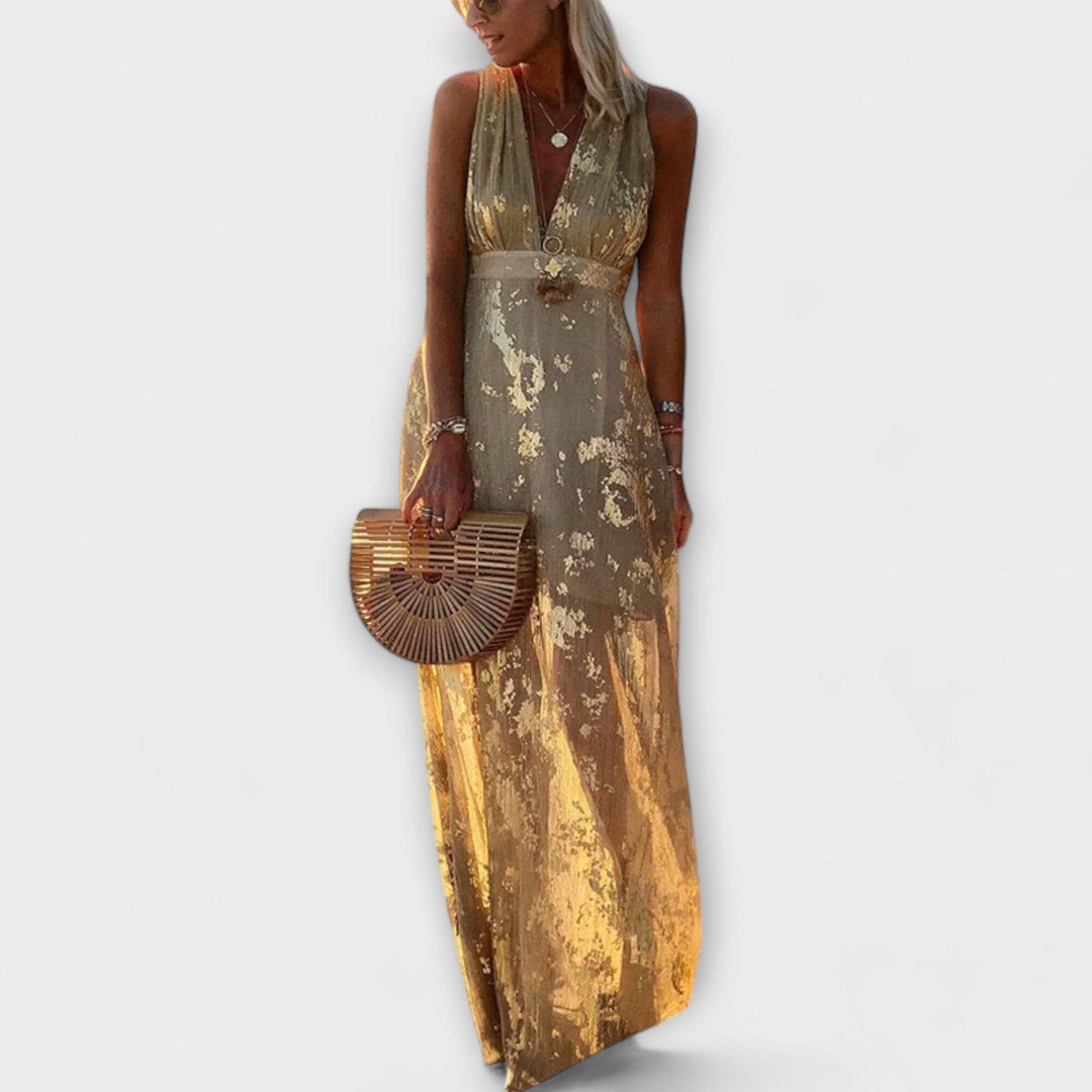 Valentina – Vestido Fluido con Escote en V que resalta tu frescura