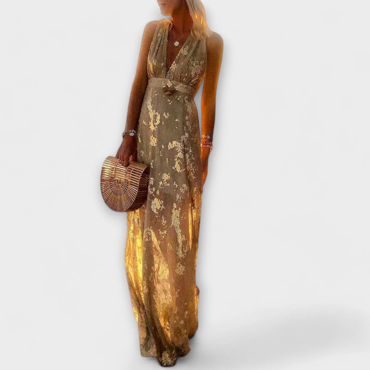 Valentina – Vestido Fluido con Escote en V que resalta tu frescura