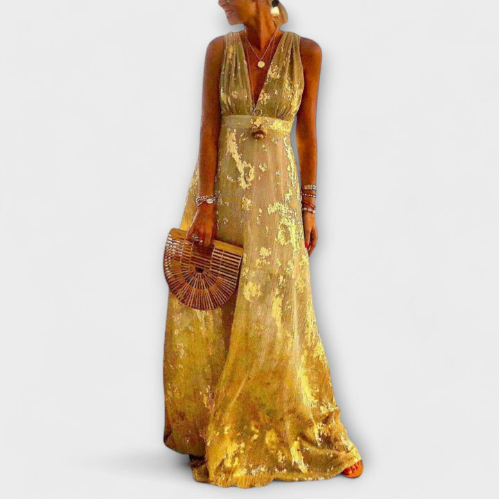 Valentina – Vestido Fluido con Escote en V que resalta tu frescura