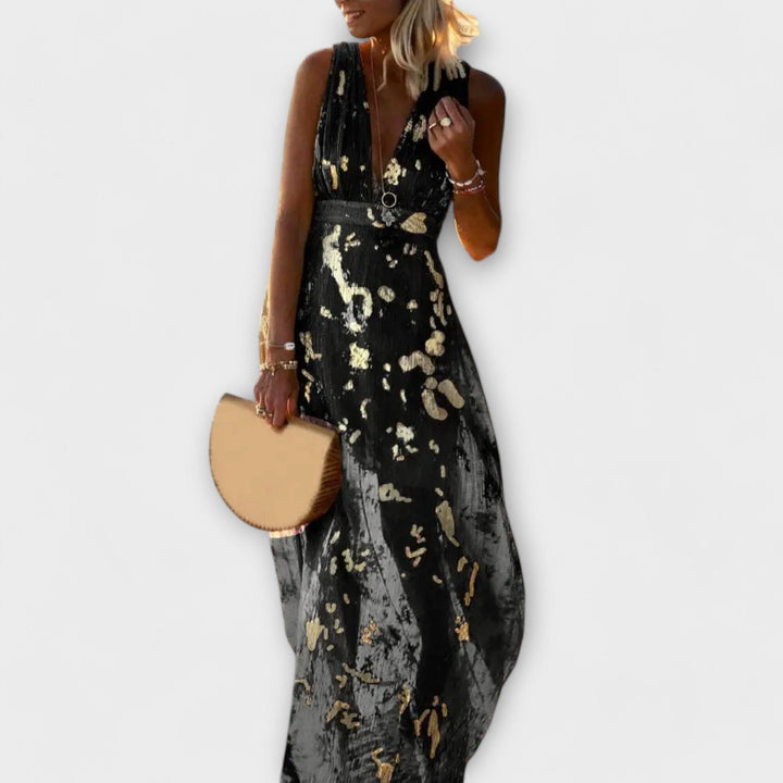 Valentina – Vestido Fluido con Escote en V que resalta tu frescura