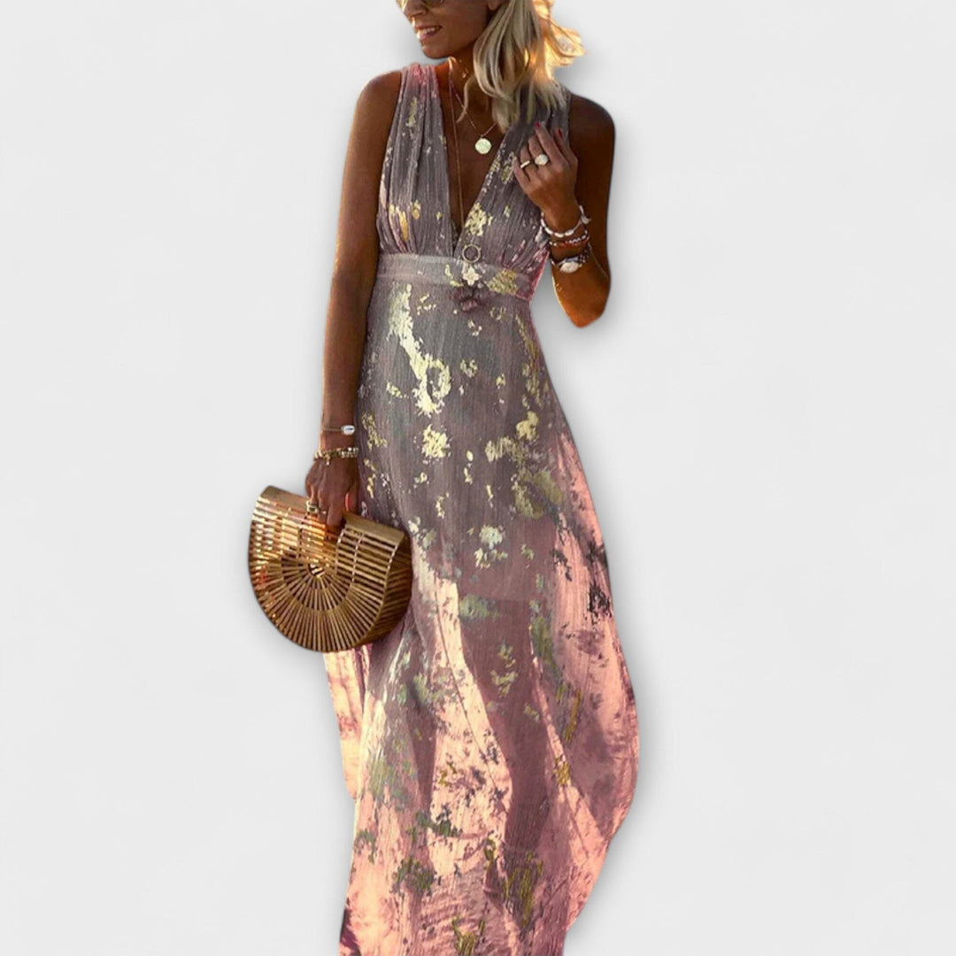 Valentina – Vestido Fluido con Escote en V que resalta tu frescura