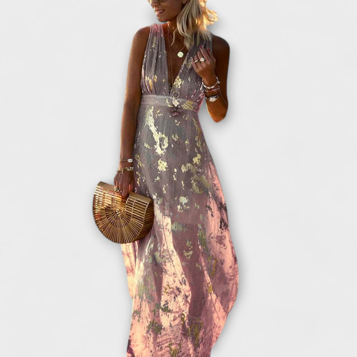 Valentina – Vestido Fluido con Escote en V que resalta tu frescura