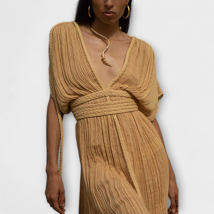 Valentina – Vestido Largo Estilo Kimono que Realza Tu Elegancia Griega