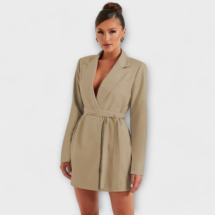 Valentina – Vestido Tipo Blazer con Escote en V que realza tu estilo
