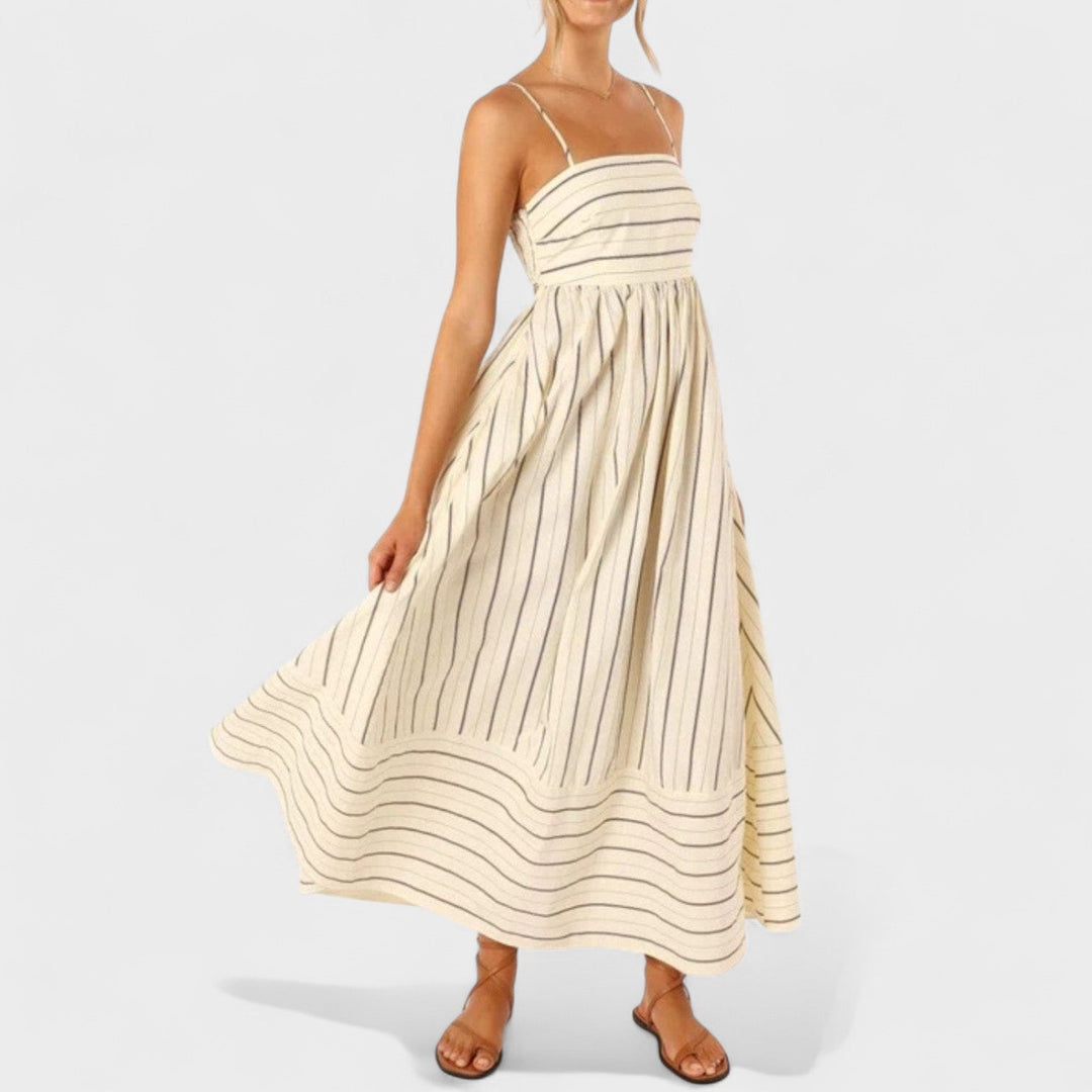 Isabel – Vestido Largo a Rayas que aporta frescura y elegancia