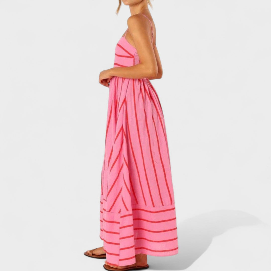 Isabel – Vestido Largo a Rayas que aporta frescura y elegancia